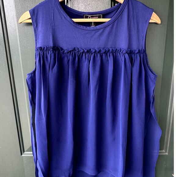 2/$30 NWT C Wonder Christian Siriano Mixed Media Top M Sheer Soft  Flowy HSN - Picture 2 of 9